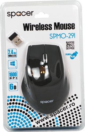 Mouse Wireless Spacer SPMO-291 Optic Negru