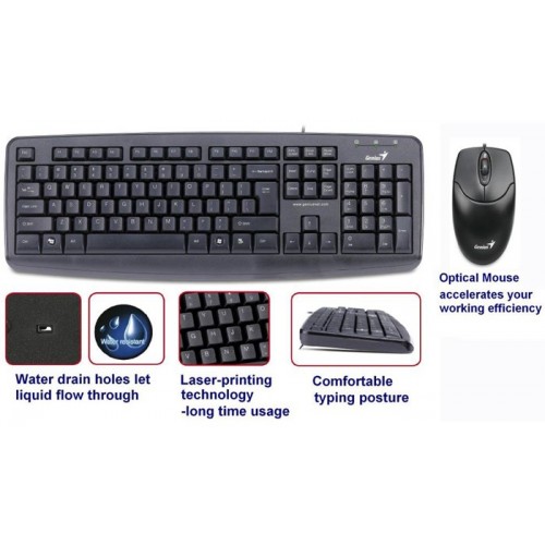 Kit tastatura si mouse Genius KM-110X, negru, PS2, 31330195126